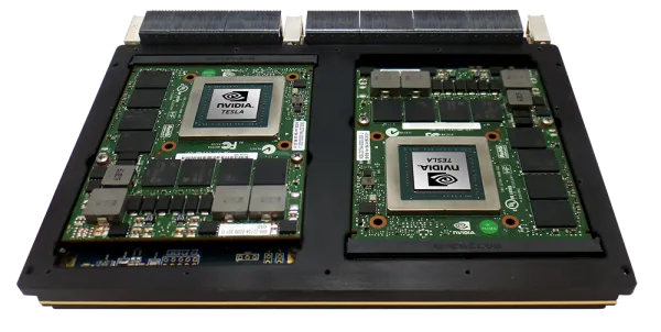 6U VPX showing dual NVIDIA GPUs